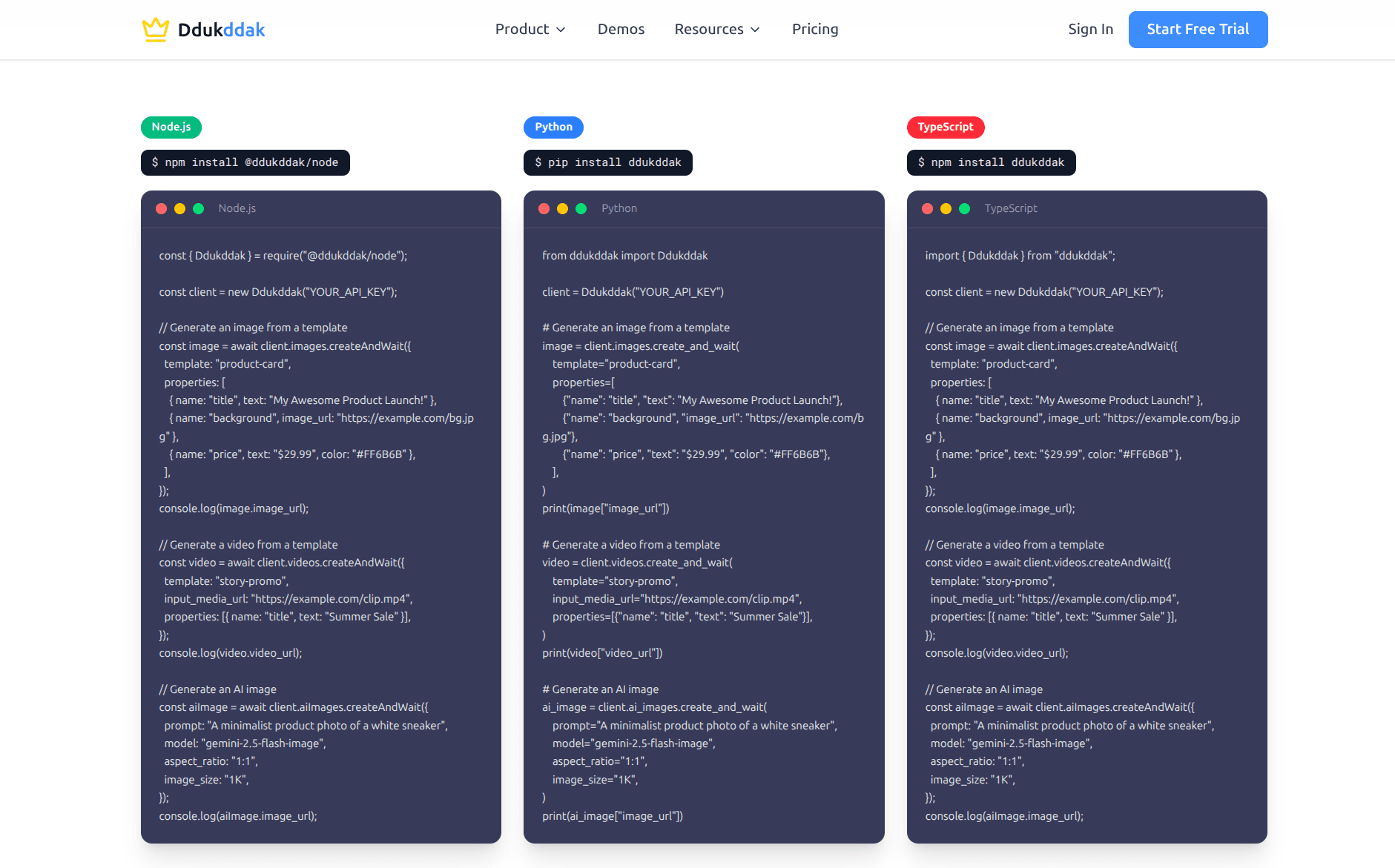 SDK Code Examples